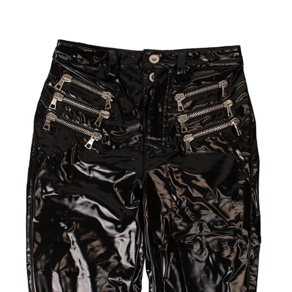 UNRAVEL PROJECT Black Patent Skinny Pants Size S $1330 - Picture 2 of 4